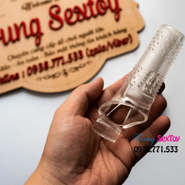 Bao cao su đôn dên khúc giữa có rung và gai siêu mỏng, có rung kích thích điểm G