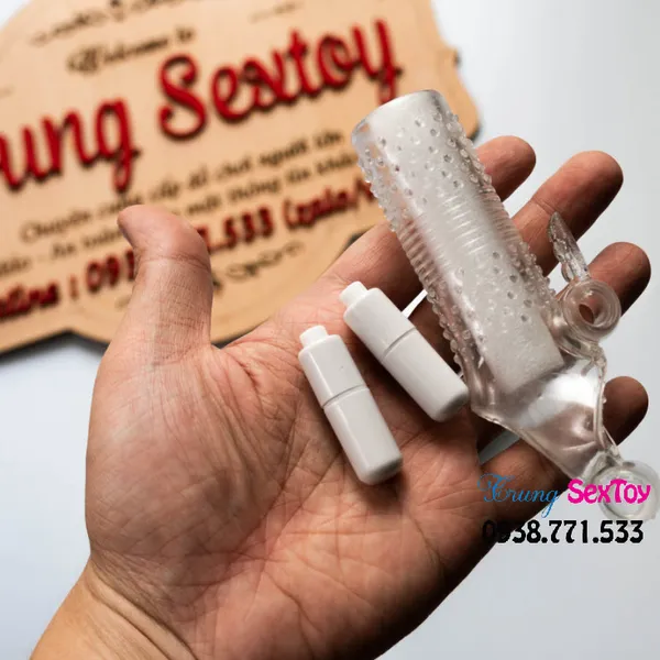 Bao cao su đôn dên khúc giữa có rung và gai siêu mỏng, có rung kích thích điểm G