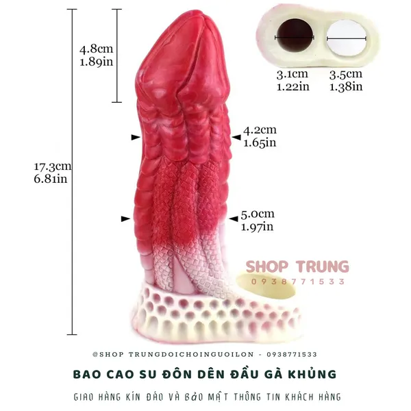 Bao cao su đôn dên có quai deo khủng Alien Penis