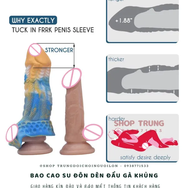 Bao cao su đôn dên có quai deo khủng Alien Penis