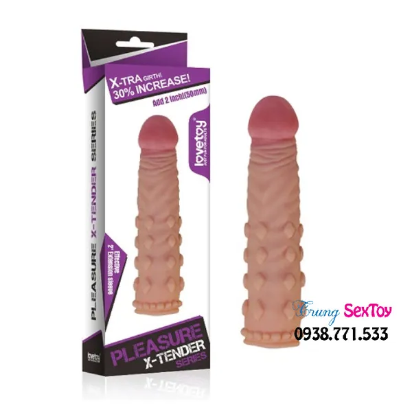 Bao Cao Su Đôn Dên LoveToy X-Tender 3 Nhiều Gai Silicon Mềm Mịn Tăng 3cm