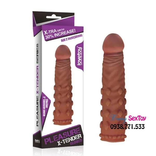 Bao Cao Su Đôn Dên LoveToy X-Tender 3 Nhiều Gai Silicon Mềm Mịn Tăng 3cm