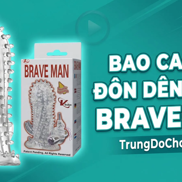 Bao Đôn Dên Gai Rung Đầu Braveman Nhiều Gai Kích Thích, Motor Rung Đầu, Quai Đeo