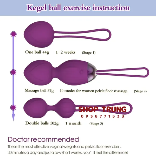 Bộ Bóng Kegel Rung Y Love Bí Quyết Sàn Chậu Khỏe 