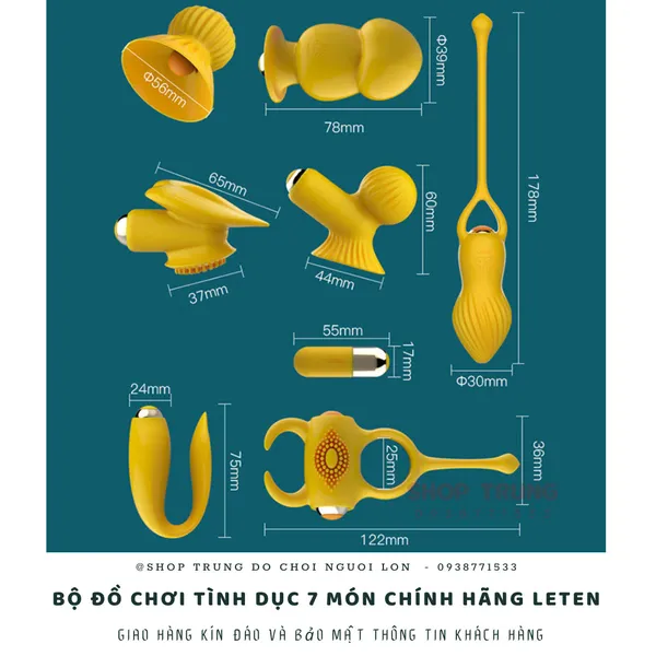 Bộ đồ chơi hàng chính hãng Leten 7 món dành cho các cặp đôi