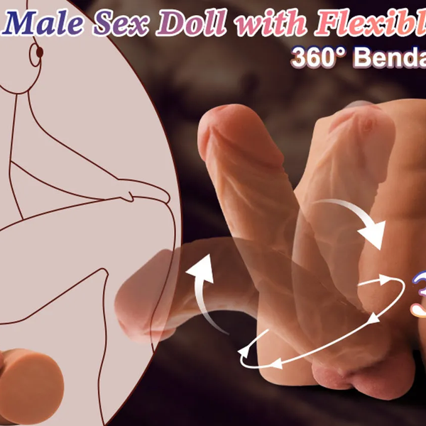  Búp Bê Bán Thân Nam 7.7kg Dildo 21cm Uốn Cong 360° + Hậu Môn Sâu 14cm Unisex 2 Trong 1