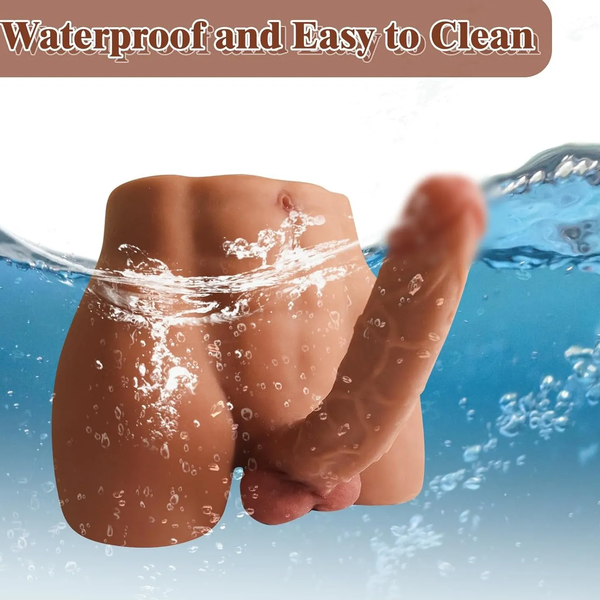  Búp Bê Bán Thân Nam 7.7kg Dildo 21cm Uốn Cong 360° + Hậu Môn Sâu 14cm Unisex 2 Trong 1