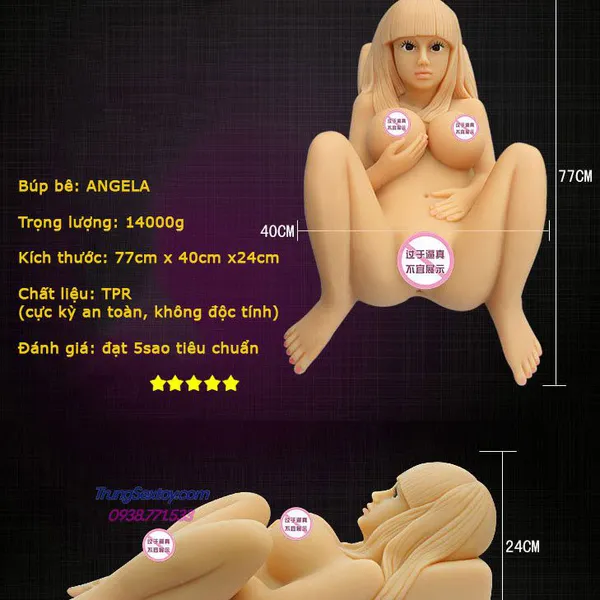Búp bê tình dục thiên thần Angela tươi mới đầy sức sống