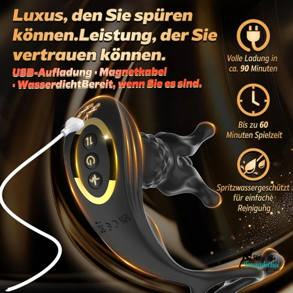 Butt Plug Giãn Nở Cánh Hoa 9 Tần Số Kèm Vòng Đeo Trải Nghiệm Kép Trong Tay Người Ấy