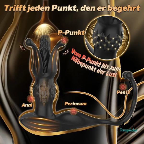 Butt Plug Giãn Nở Cánh Hoa 9 Tần Số Kèm Vòng Đeo Trải Nghiệm Kép Trong Tay Người Ấy