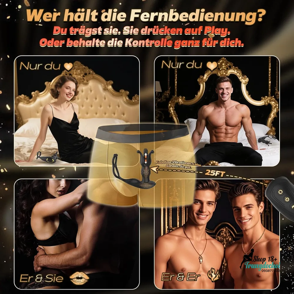 Butt Plug Giãn Nở Cánh Hoa 9 Tần Số Kèm Vòng Đeo Trải Nghiệm Kép Trong Tay Người Ấy