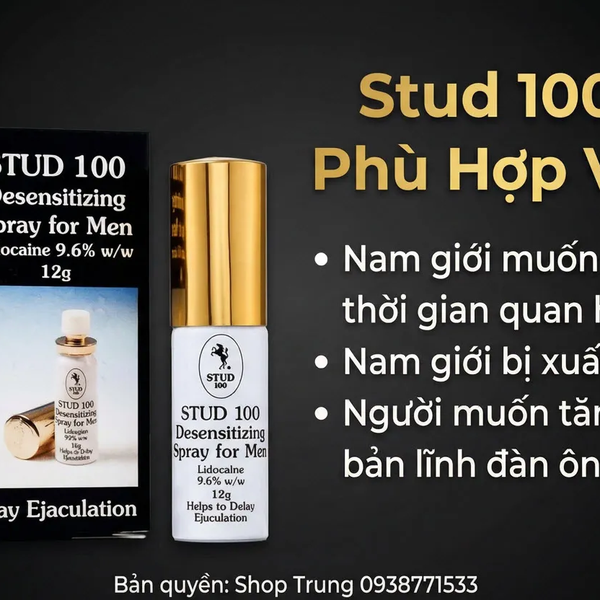 Chai Xịt Stud 100 UK Golden Cap Giải Pháp Kéo Dài Thời Gian Từ Anh Quốc, Hiệu Quả Sau Lần Đầu Thử