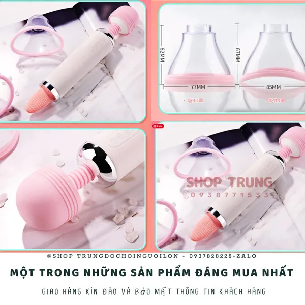 Máy Massage Âm Đạo  3 Trong 1 Rung Liếm Hút 12 Chế Độ