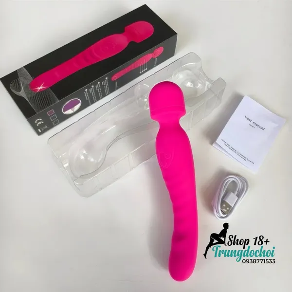 Chày Rung 2 Đầu Tỏa Nhiệt 39.5°C: Silicone Mềm Dẻo Linh Hoạt Kích Thích Điểm G & Âm Vật