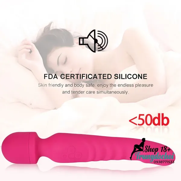 Chày Rung 2 Đầu Tỏa Nhiệt 39.5°C: Silicone Mềm Dẻo Linh Hoạt Kích Thích Điểm G & Âm Vật