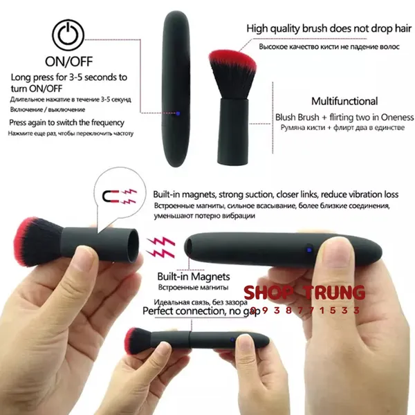 Cọ Trang Điểm 10 Chế Độ Rung - Đồ Chơi Người Lớn Cho Nữ