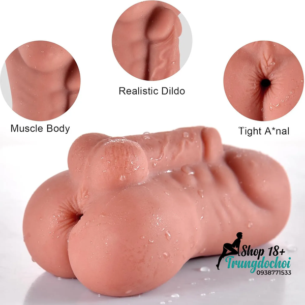 Cốc Thủ Dâm Bán Thân Nam 6 Múi Lực Hút Chân Không, Rãnh Xoắn Như Thật 