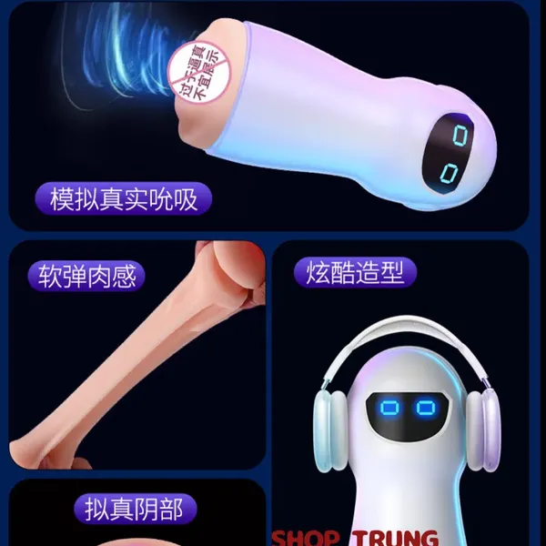 Cốc Thủ Dâm Cat Cup Không Rung Lõi TPE Tháo Rời, Thiết Kế Robot Kín Đáo