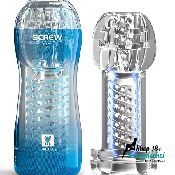 Cốc Thủ Dâm GALAKU SCREW III — Kênh Xuyên Thông, Không Cần Lộn Lõi Khi Vệ Sinh