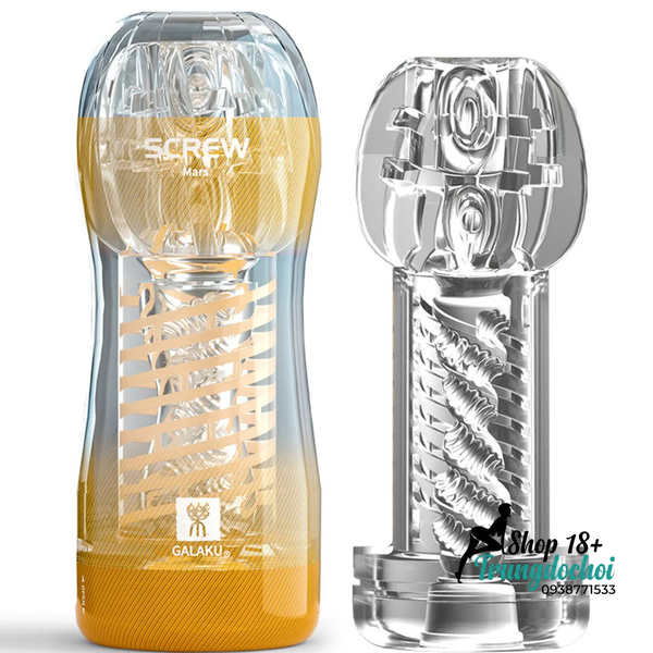 Cốc Thủ Dâm GALAKU SCREW III — Kênh Xuyên Thông, Không Cần Lộn Lõi Khi Vệ Sinh