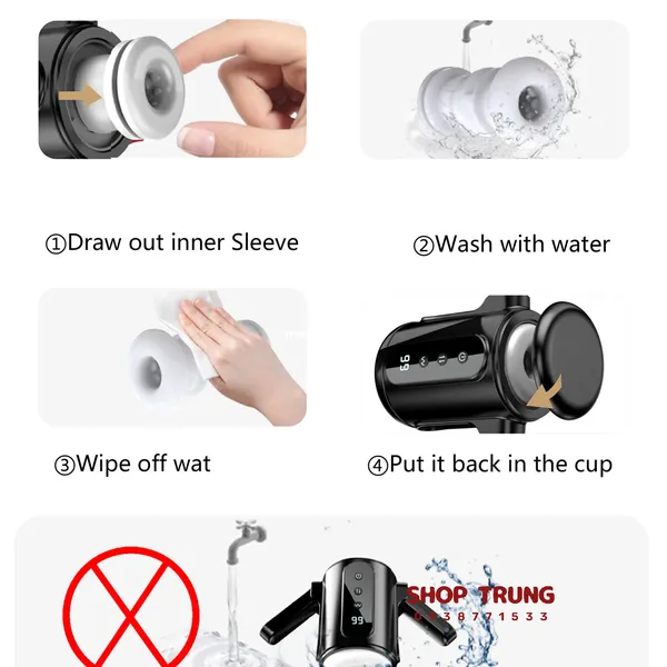 Cốc Thủ Dâm Cầm Tay Both Hand Rung và Co Bóp Nhiều Chế Độ