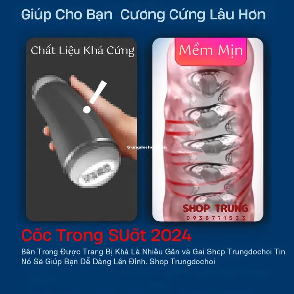 Cốc Thủ Dâm Trong Suốt Kèm Bóng Gai 2024