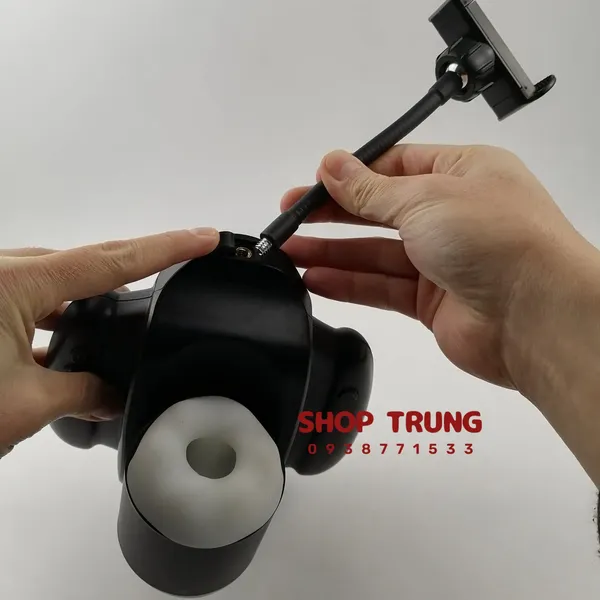 Cốc Thủ Dâm Tự Động Handy Rocket Cầm Tay Rung Thụt Có Giá Đỡ Điện Thoại