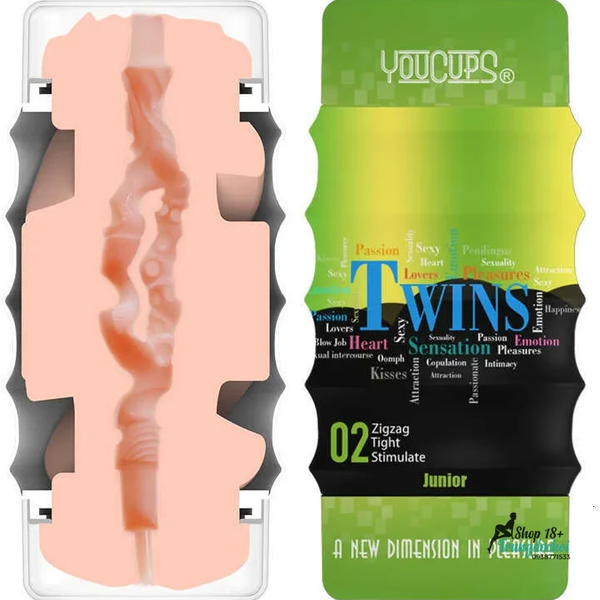 Cốc Thủ Dâm YouCups TWINS Thông 2 Đầu Xả Nước Sạch Trong 30 Giây