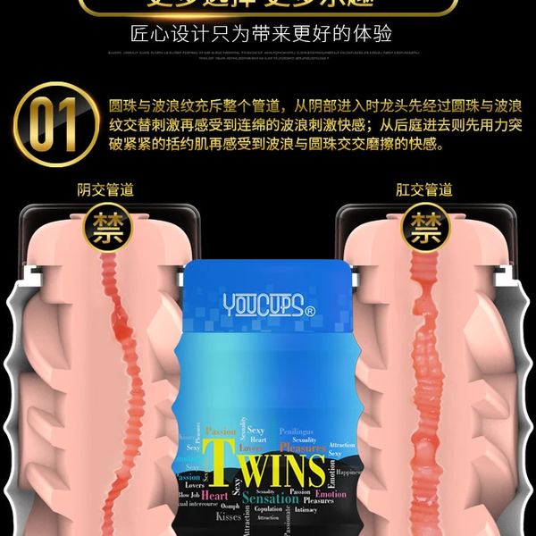 Cốc Thủ Dâm YouCups TWINS Thông 2 Đầu Xả Nước Sạch Trong 30 Giây