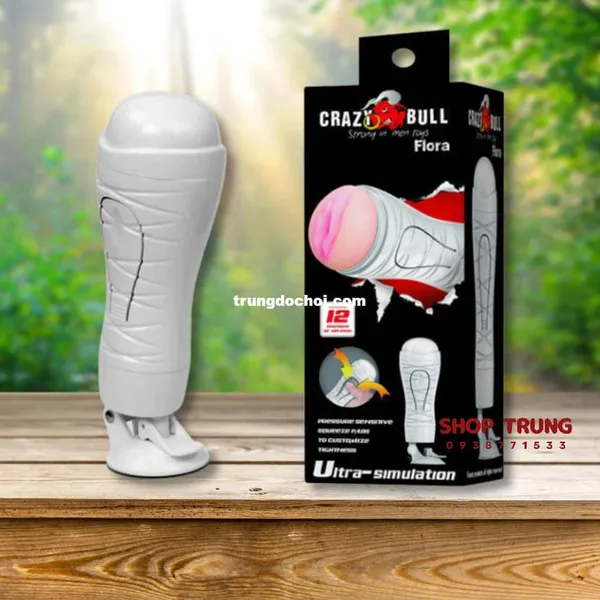 Âm đạo giả gắn tường Crazy Bull Flora với 12 chế độ rung đặc biệt