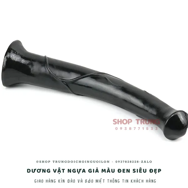 Dương vật ngựa giả hít tường màu đen 40cm