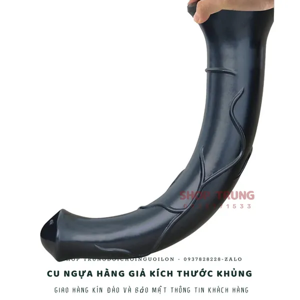 Dương vật ngựa giả hít tường màu đen 40cm