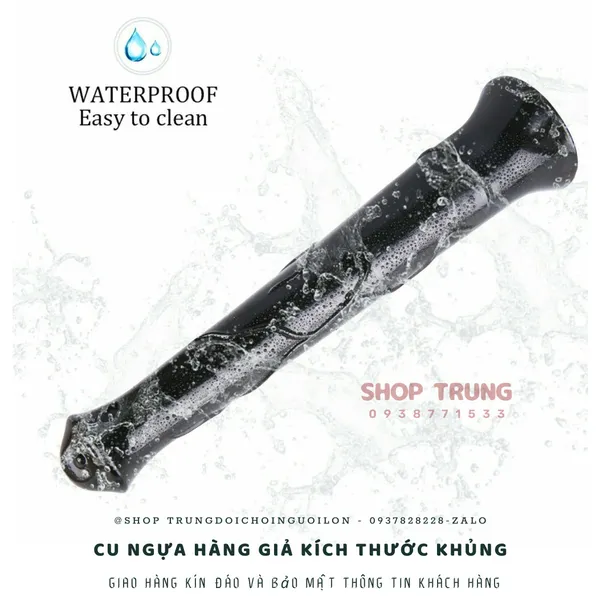Dương vật ngựa giả hít tường màu đen 40cm