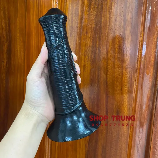 Dương vật ngựa giả hít tường màu đen 40cm