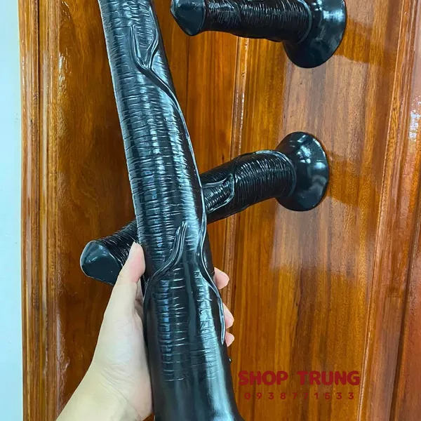Dương vật ngựa giả hít tường màu đen 40cm