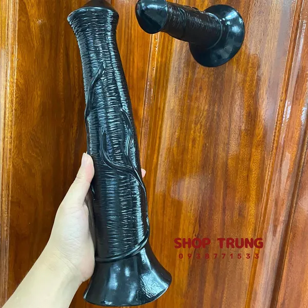 Dương vật ngựa giả hít tường màu đen 40cm