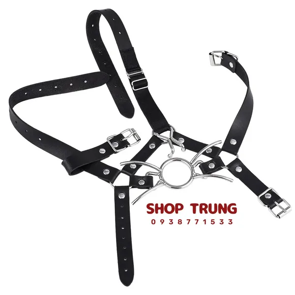 Đai Đeo Đầu Kèm Khóa Miệng Dụng Cụ Bạo Dâm Tích Hợp 3 Trong 1 Đỉnh Cao