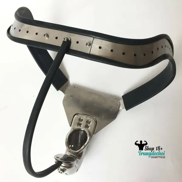 Đai Trinh Tiết Nam Thép Không Gỉ (Black Emperor) Viền Cao Su, Lồng Ngắn 4-5cm, Khóa Padlock