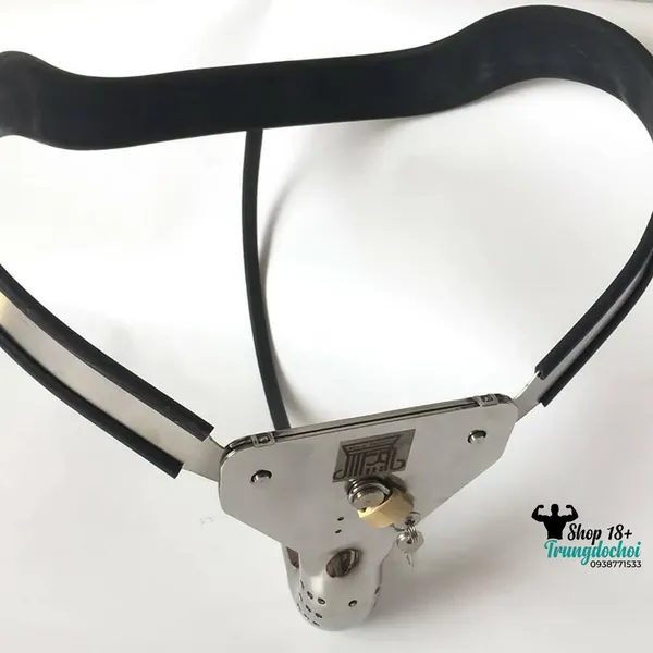 Đai Trinh Tiết Nam Thép Không Gỉ (Black Emperor) Viền Cao Su, Lồng Ngắn 4-5cm, Khóa Padlock