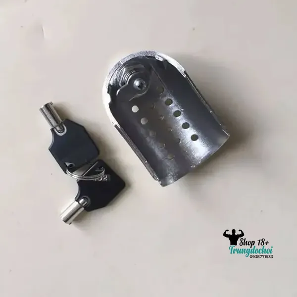 Đai Trinh Tiết Nam Thép Không Gỉ (Black Emperor) Viền Cao Su, Lồng Ngắn 4-5cm, Khóa Padlock