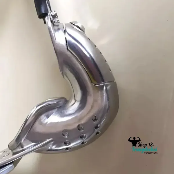 Đai Trinh Tiết Nam Thép Không Gỉ (Black Emperor) Viền Cao Su, Lồng Ngắn 4-5cm, Khóa Padlock