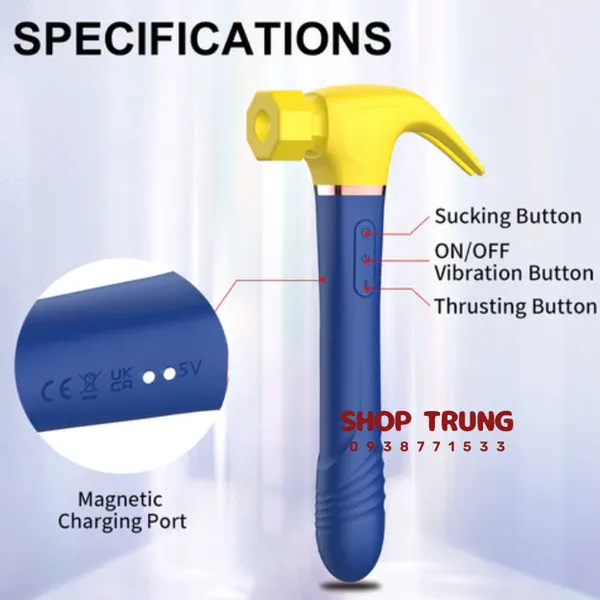 Búa Cầm Tay 7 Chế Độ Hút - Liếm - Rung Thụt Cực Phê