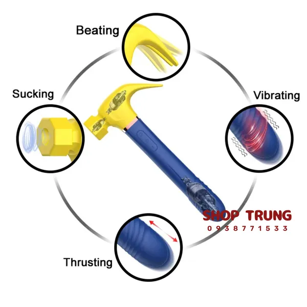 Búa Cầm Tay 7 Chế Độ Hút - Liếm - Rung Thụt Cực Phê