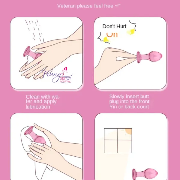 Phích cắm hậu môn bằng thủy tinh Siêu cute