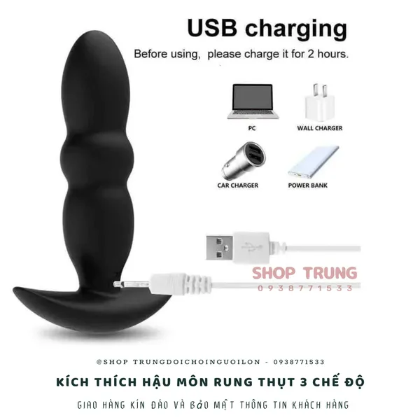 Dụng cụ Massage Hậu Môn Rung Thụt Cực Phê