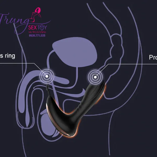 Matxa tuyến tiền liệt có rung, có quai đeo Cock Ring