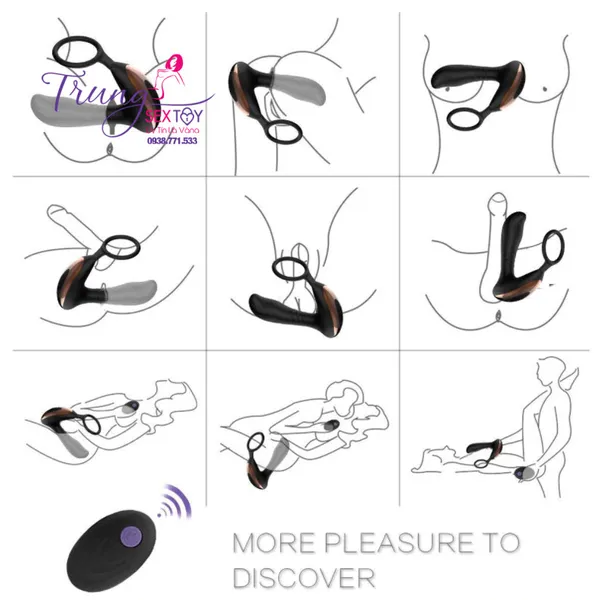 Matxa tuyến tiền liệt có rung, có quai đeo Cock Ring