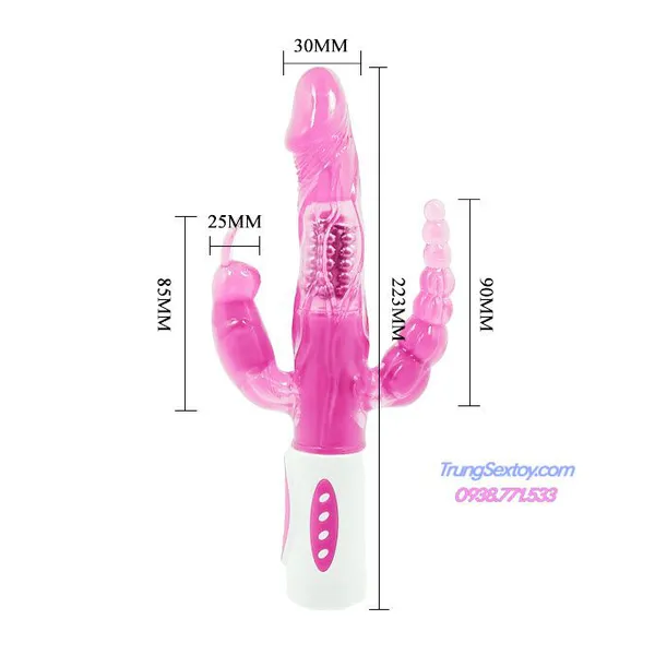 Dương vật giả ba đầu Bunny rung sướng cực đã
