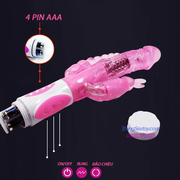 Dương vật giả ba đầu Bunny rung sướng cực đã