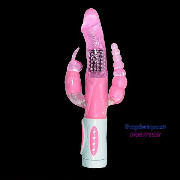 Dương vật giả ba đầu Bunny rung sướng cực đã